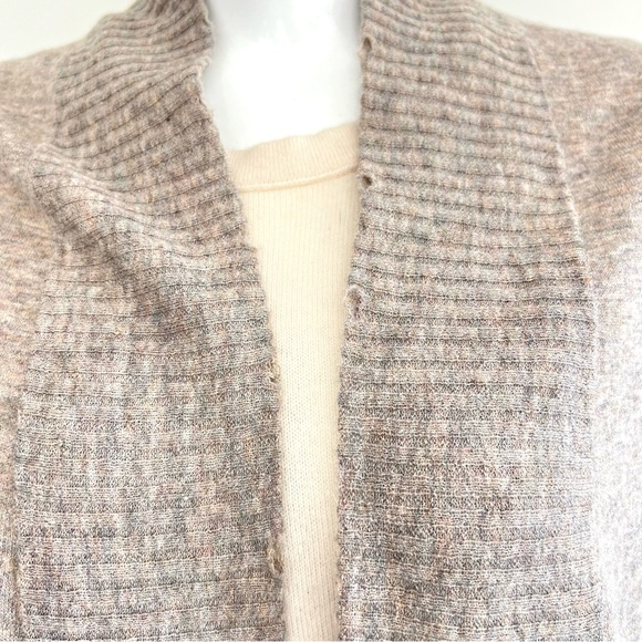 ZADIG & VOLTAIRE Taupe Cashmere Tanya Open Front Plunged w Eyelet Cardigan Sz S - Picture 5 of 15